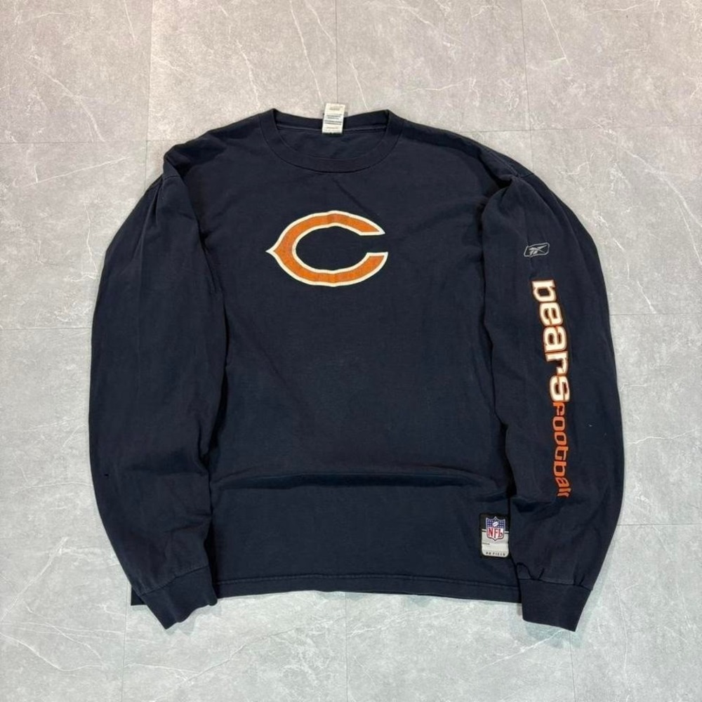 2000's Reebok Chicago Bears navy‎ long sleeve shirt Size XL #NFL